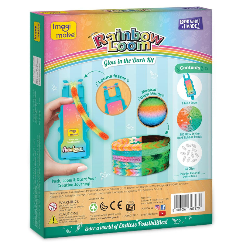 Imagimake Rainbow Loom Glow in the Dark Kit-Arts & Crafts-Imagimake-Toycra