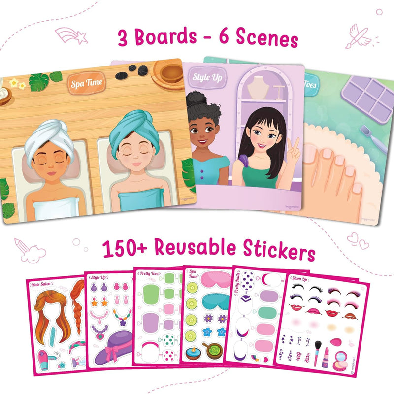 Imagimake Reusable Sticker Fun Hair & Makeup Kit