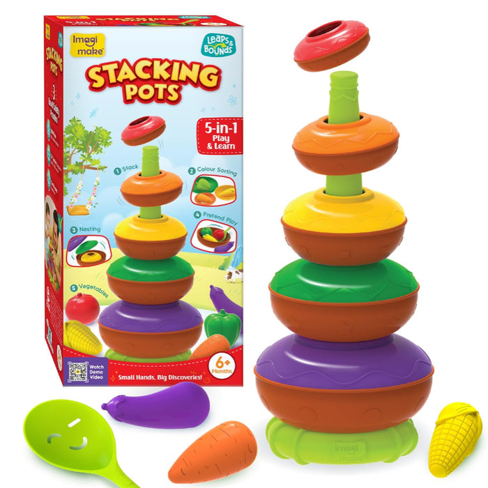 Imagimake Stacking Pots Toys-Early Learning-Imagimake-Toycra