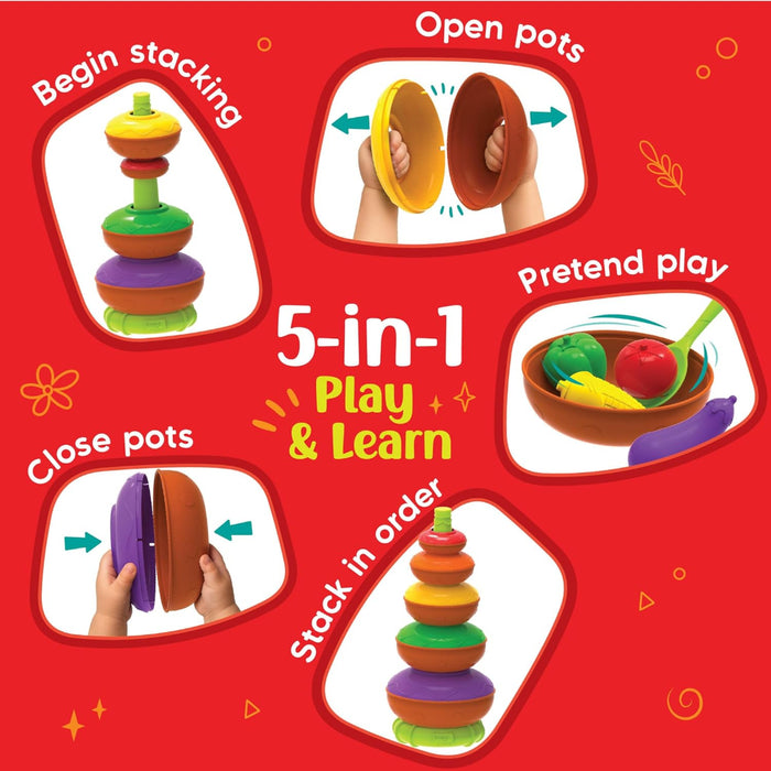 Imagimake Stacking Pots Toys-Early Learning-Imagimake-Toycra
