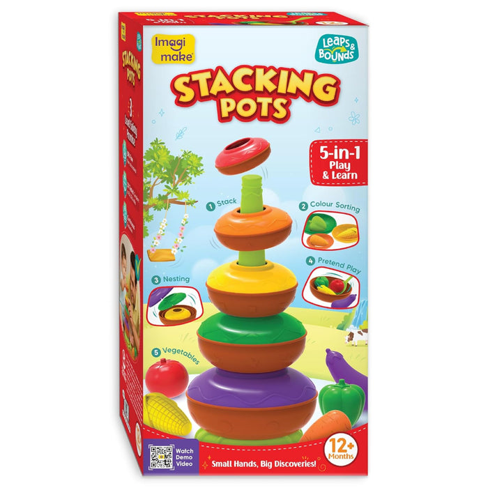 Imagimake Stacking Pots Toys-Early Learning-Imagimake-Toycra