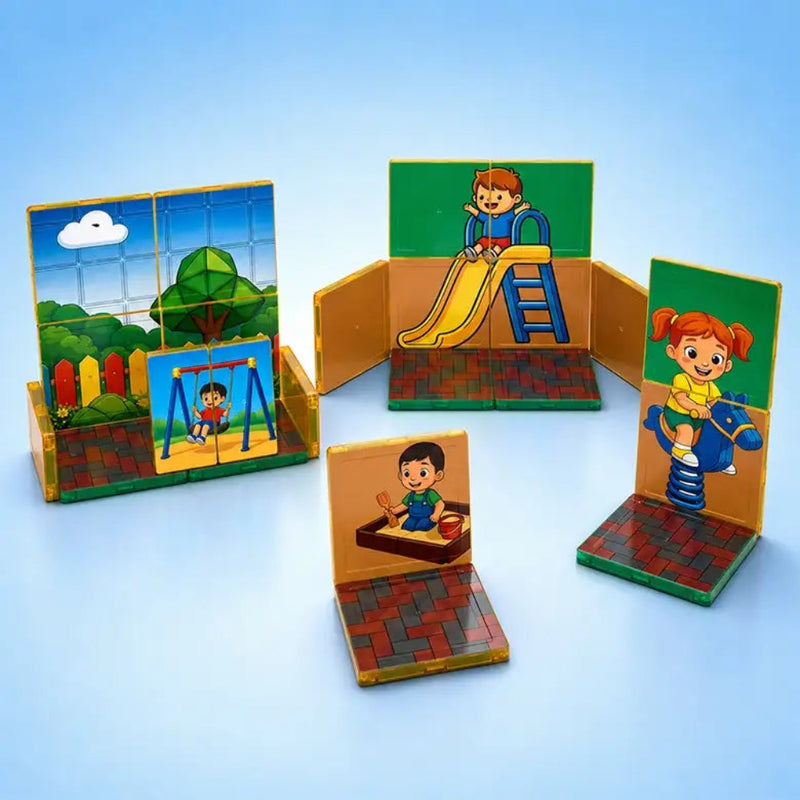 ItPlay Build Playground Theme Build Magnetic Tiles  (24 Pcs)