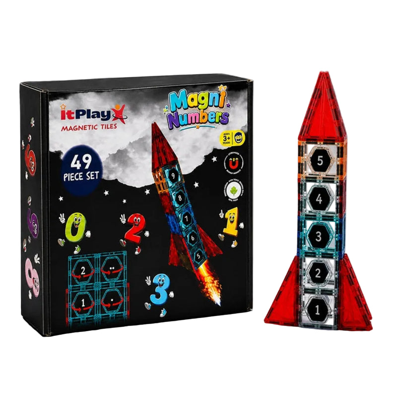 ItPlay Magnetic Tiles Magni Numbers 49 Piece Set