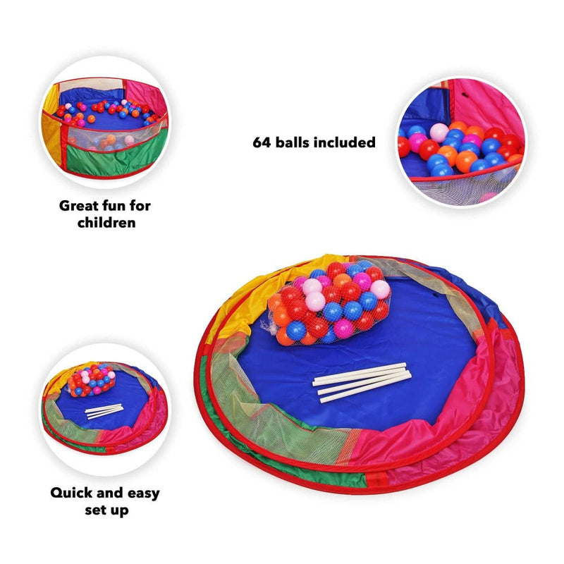 Itoys Ball Pool With 64 Balls Round Tent -Multicolor