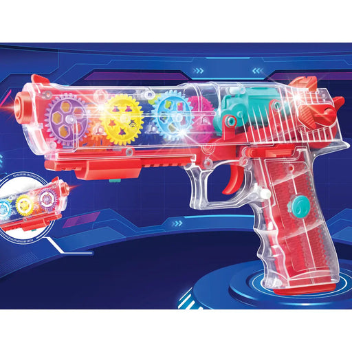 Itoys Gearnox Flashing Light and Musical Sound Transparent Glow Gear Gun - Multicolour-Action & Toy Figures-Itoys-Toycra