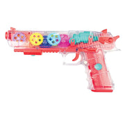 Itoys Gearnox Flashing Light and Musical Sound Transparent Glow Gear Gun - Multicolour