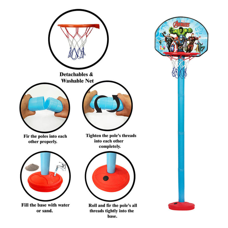 Itoys Marvel Avengers Height Adjustable Shooting Champ Basketball Set for Kids