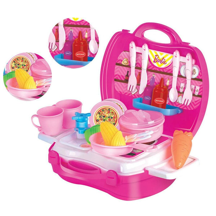 Itoys Suitcase Kitchen Set Barbie - Multi colour-Pretend Play-Itoys-Toycra
