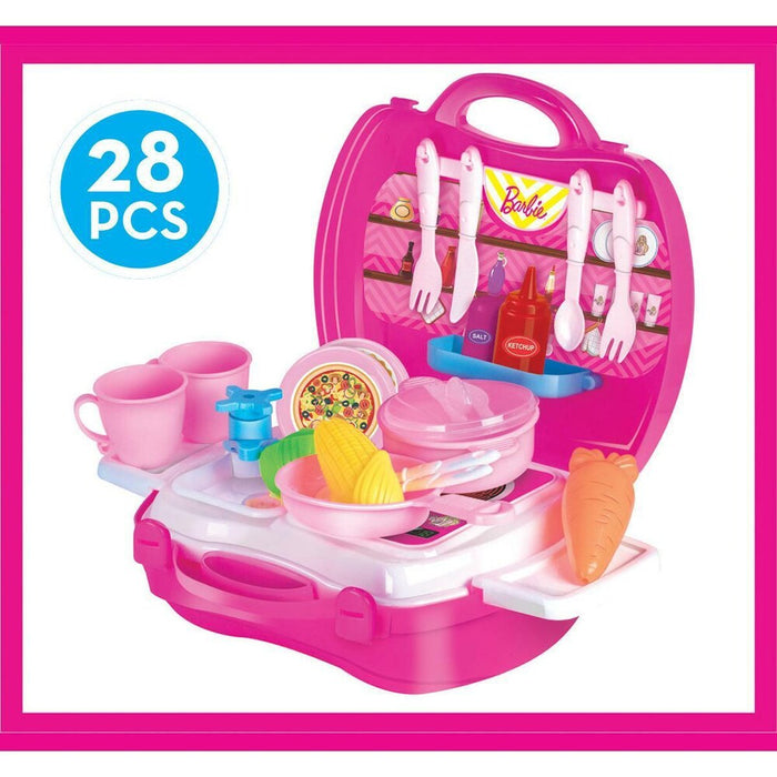 Itoys Suitcase Kitchen Set Barbie - Multi colour-Pretend Play-Itoys-Toycra