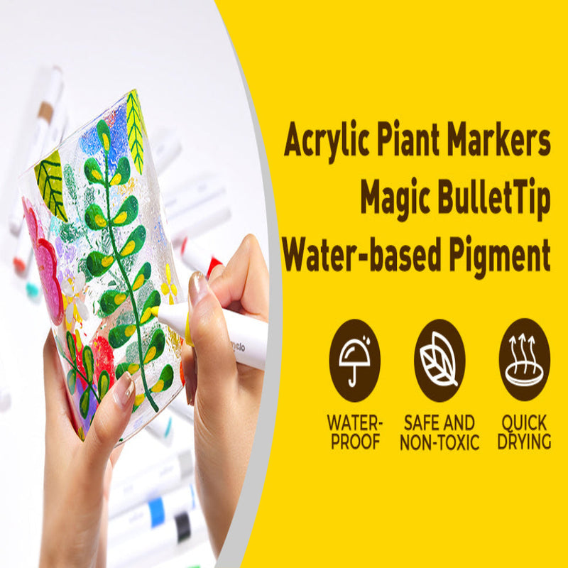 Jar Melo Acrylic Paint Markers With Bag- 36 Colors