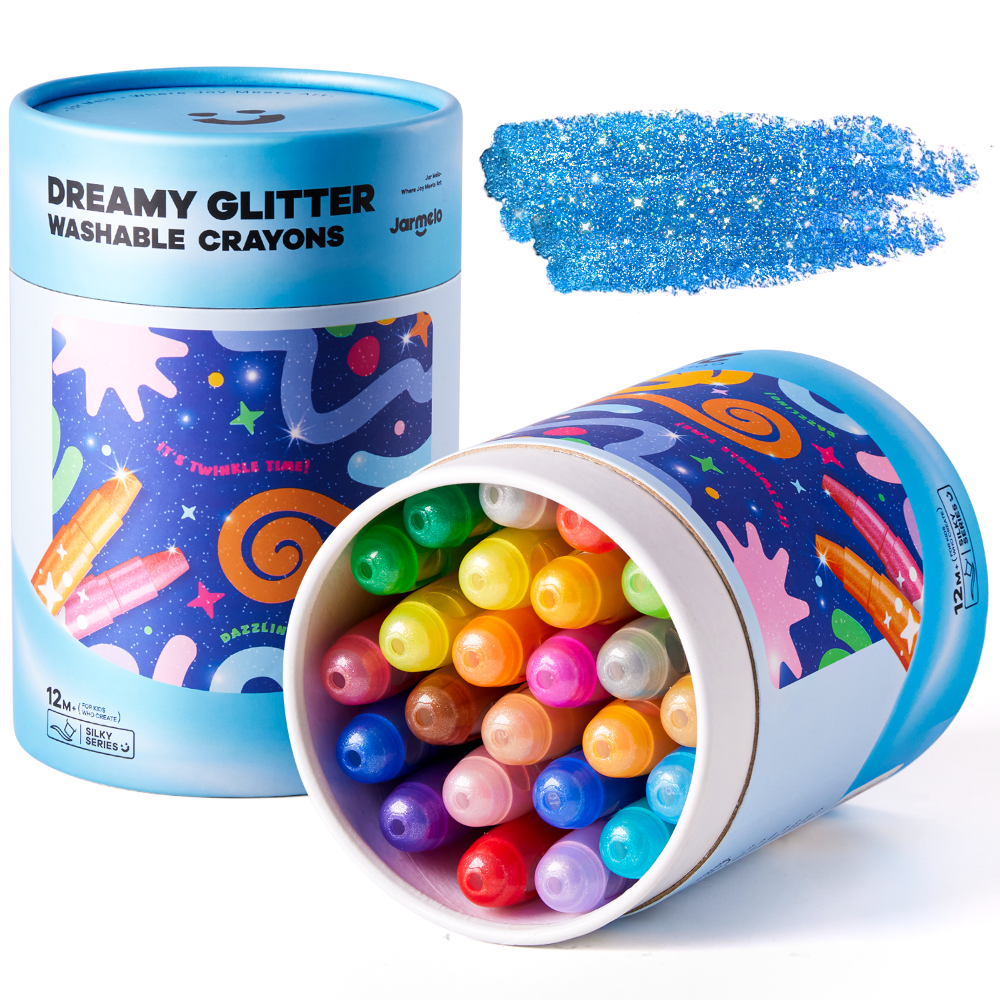 Jar Melo Dreamy Glitter Washable Crayons | Buy Online at Toycra