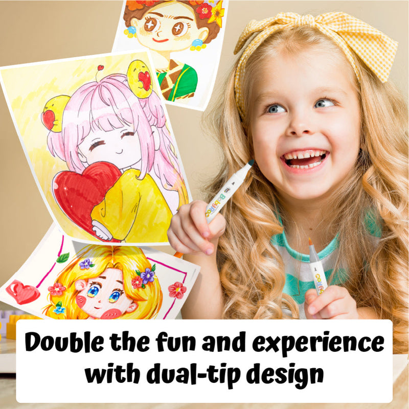 Jar Melo Dual-Tip Washable Markers: 24 Colours