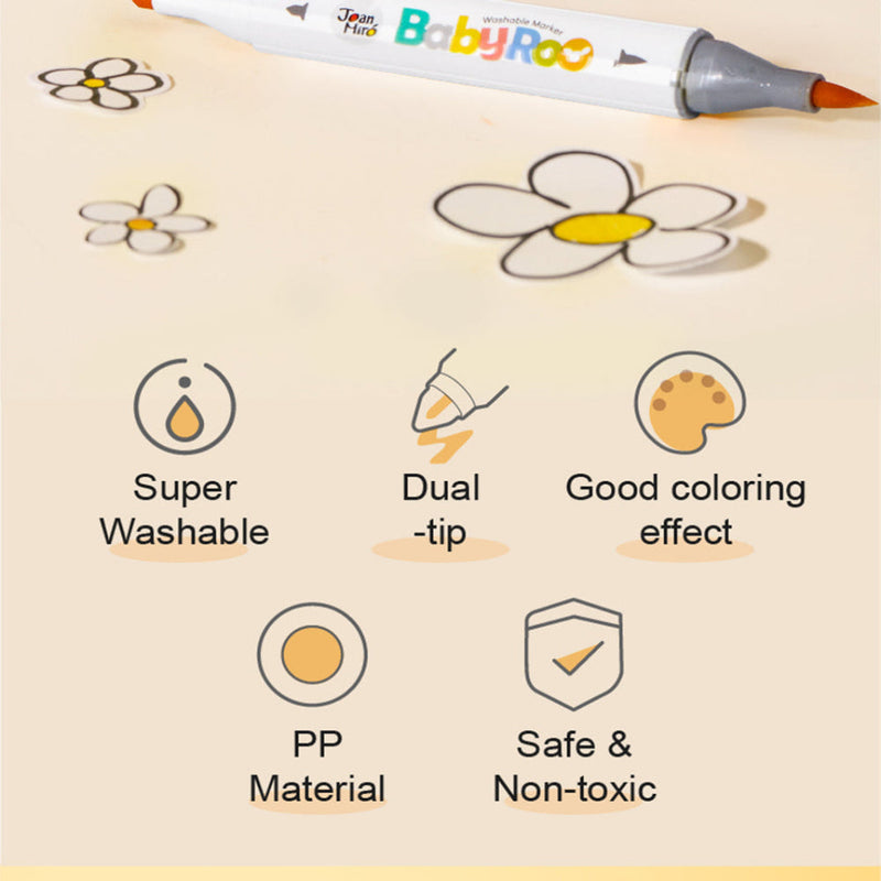 Jar Melo Dual-Tip Washable Markers: 24 Colours