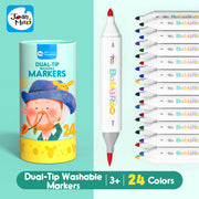 Jar Melo Dual-Tip Washable Markers: 24 Colours