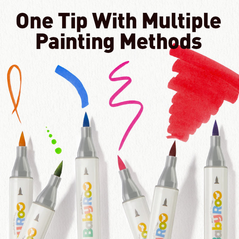 Jar Melo Dual-Tip Washable Markers: 24 Colours
