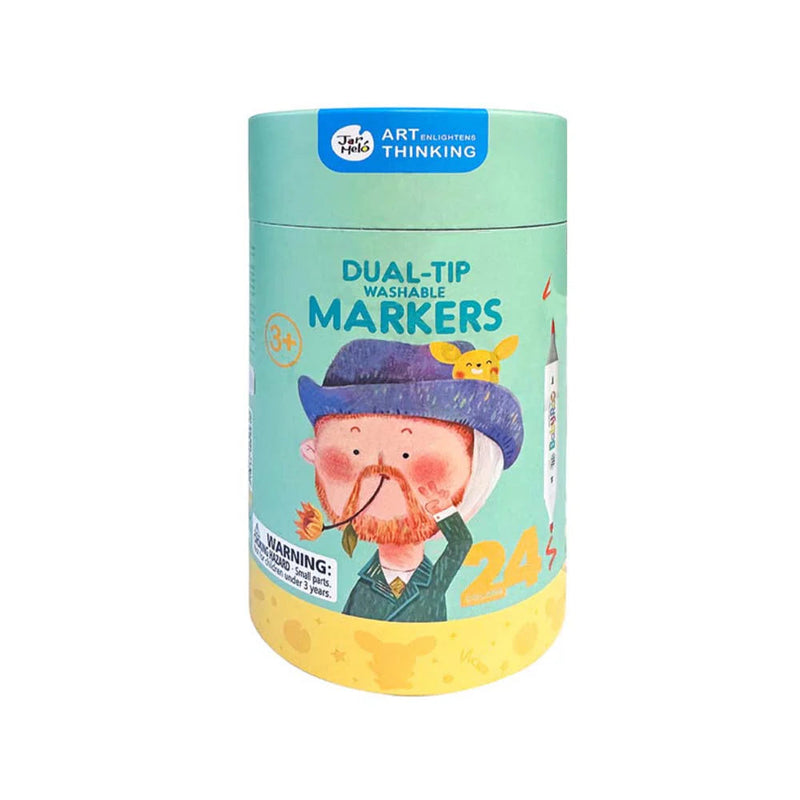 Jar Melo Dual-Tip Washable Markers: 24 Colours