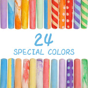 Jar Melo Jumbo Sidewalk Chalk - 24 Colors Kit with 2 Holder