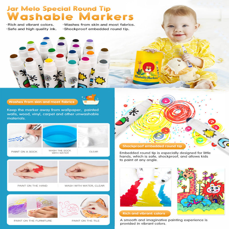 Jar Melo Special Round Tip Washable Markers