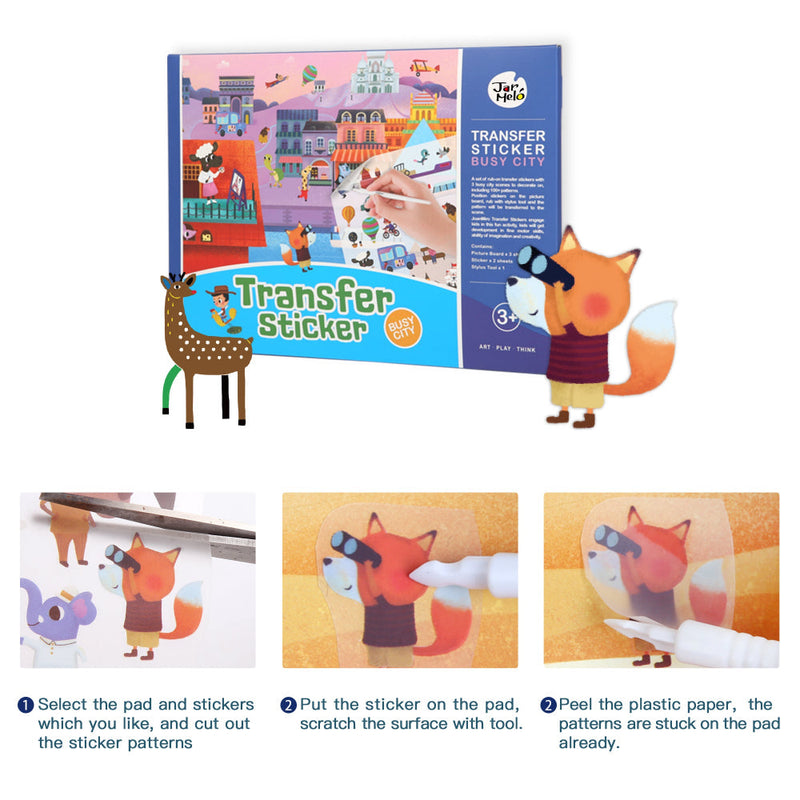 Jar Melo Transfer Sticker Scenes Pads -Busy City