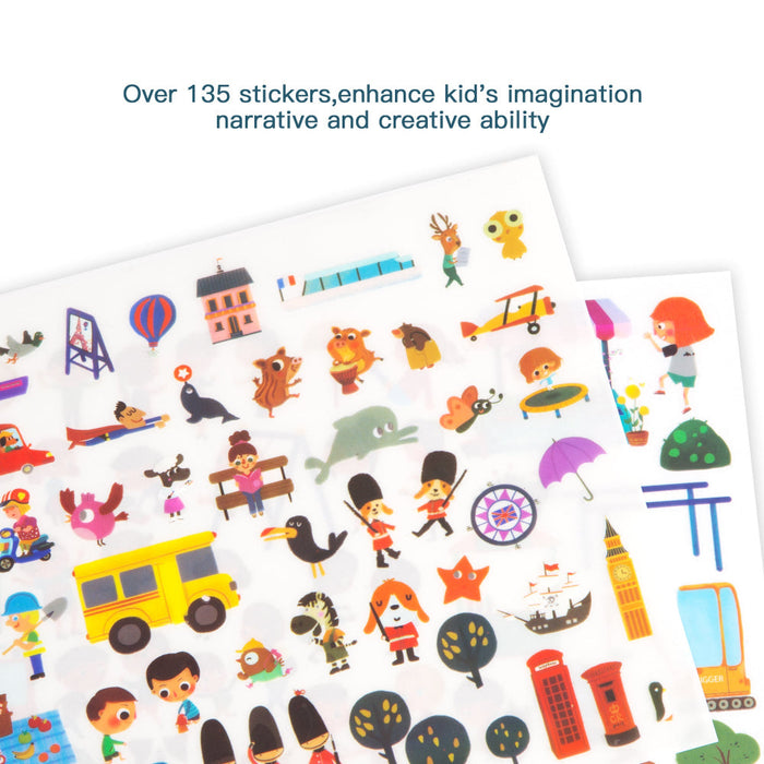 Jar Melo Transfer Sticker Scenes Pads -Busy City-Arts & Crafts-Jarmelo-Toycra