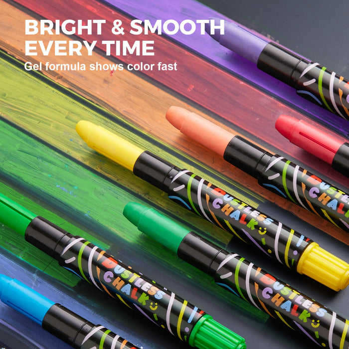 Jarmelo Smooth Time Dustless Chalk - 12 Colors-Arts & Crafts-Jarmelo-Toycra
