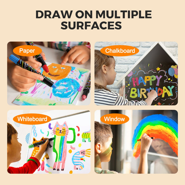 Jarmelo Smooth Time Dustless Chalk - 12 Colors-Arts & Crafts-Jarmelo-Toycra