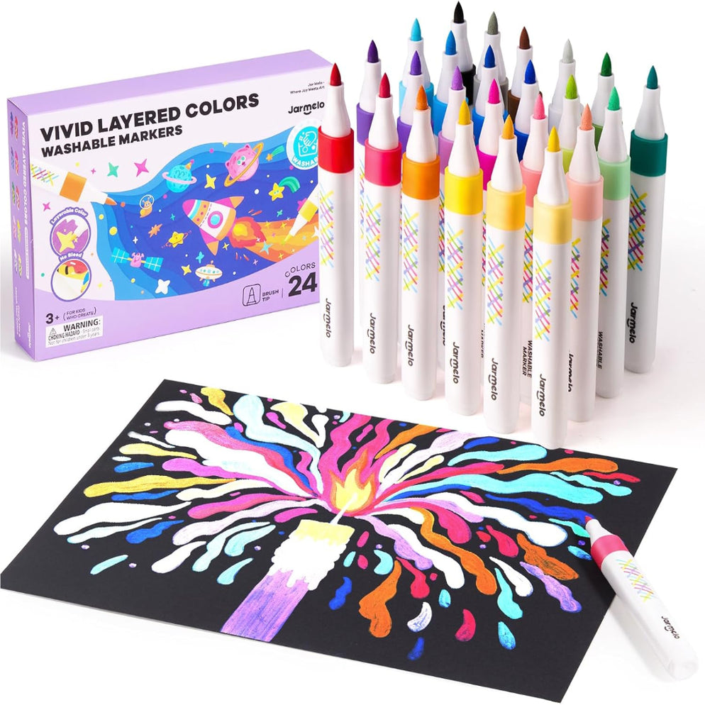 Jarmelo Vivid Layered Colors Washable Markers — Toycra