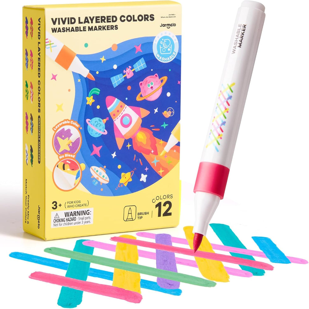 Jarmelo Vivid Layered Colors Washable Markers — Toycra