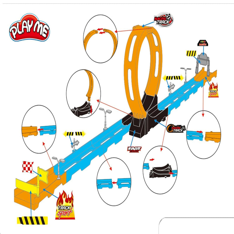 Joy Junction Track Set Loop Track Car Racing Set - 15pc