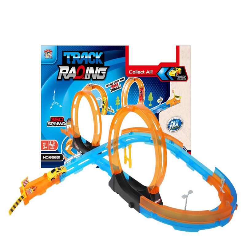 Joy Junction Track Set Loop Track Set With 1 1:64 Scale Pull-Back Car-28pc
