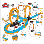 Joy Junction Track Set Loop Track Set With 1 1:64 Scale Pull-Back Car-28pc