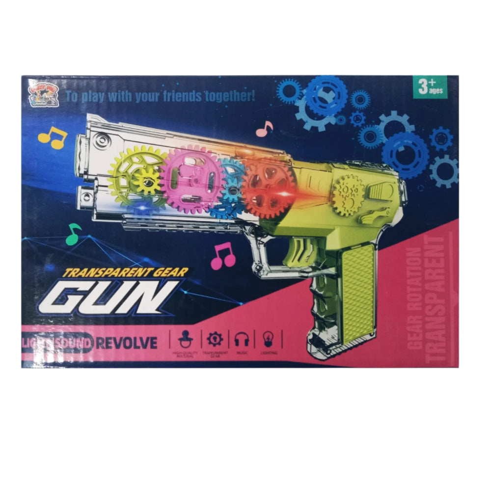 Joy Junction Transparent Gear Gun Toy - Multicolor