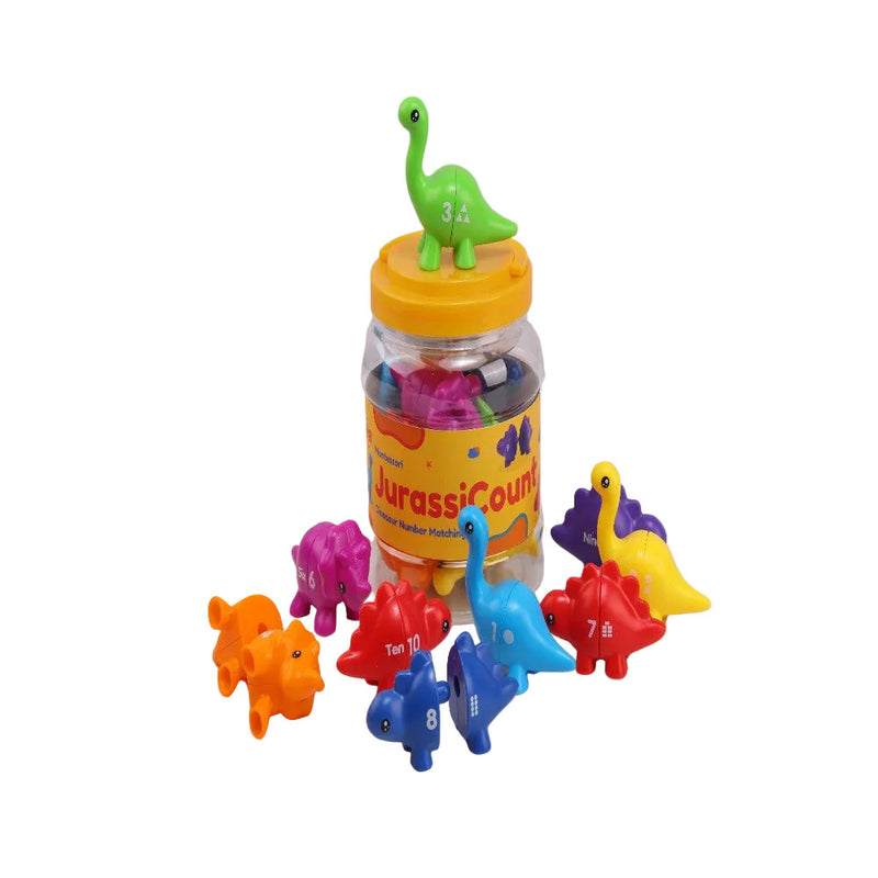 JurassiCount-Montessori Dinosaur Number Matching Set (20 pcs)-Learning & Education-Open Ended-Toycra