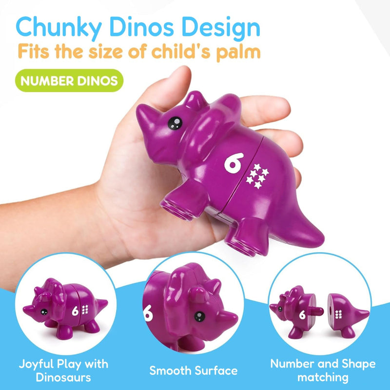 JurassiCount-Montessori Dinosaur Number Matching Set (20 pcs)-Learning & Education-Open Ended-Toycra