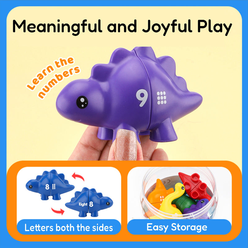 JurassiCount-Montessori Dinosaur Number Matching Set (20 pcs)-Learning & Education-Open Ended-Toycra