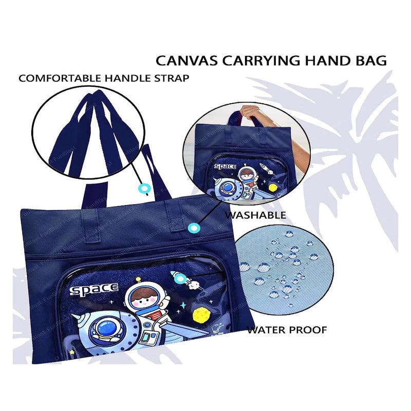 KBX Space theme Hand Bag with Handle Strap and Zipper