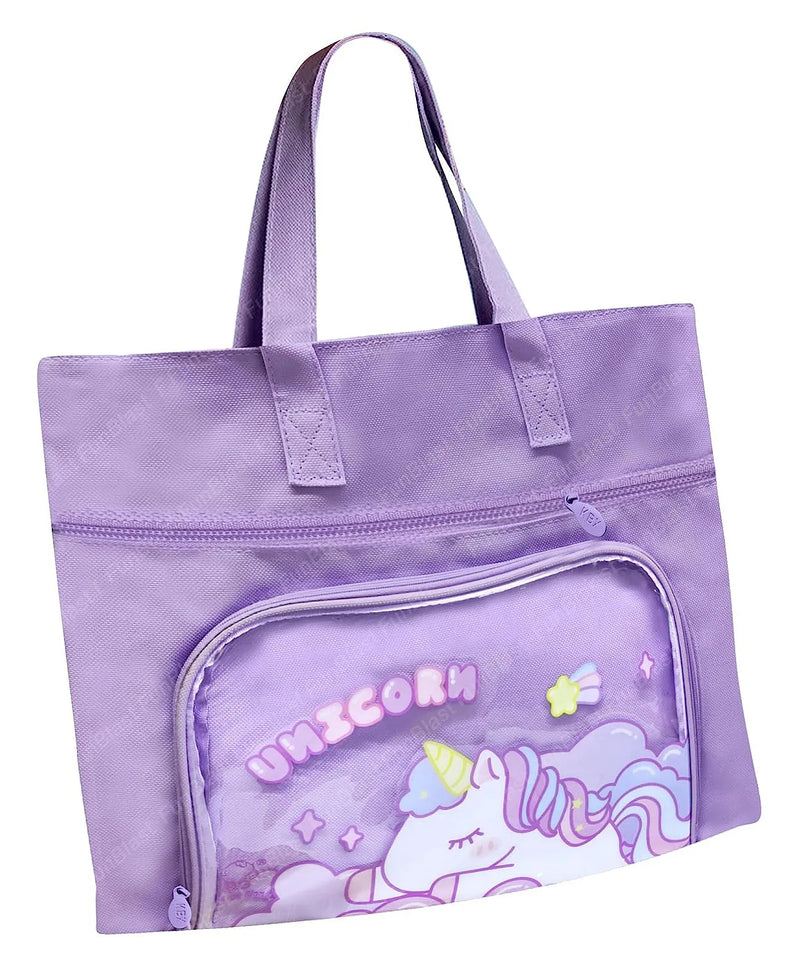 KBX Unicorn theme Hand Bag with Handle Strap and Zipper