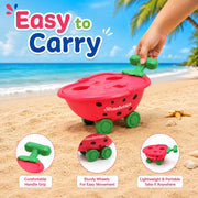 KV Toys Beach Toys for Kids 6 Pcs Fruit Beach Sand Toy Set with Strawberry Wheelbarrow-Multicolor