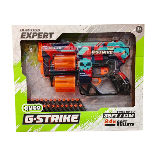 KV Toys Quco G-Strike Double Barrel Soft Bullet Blaster Gun - (Multiple Color)