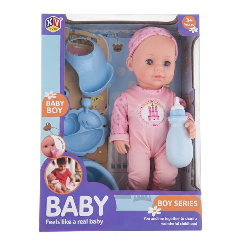 KV Toys Realistic Baby Doll Playset With Feeding Bottle, Potty, Plate & Utensils