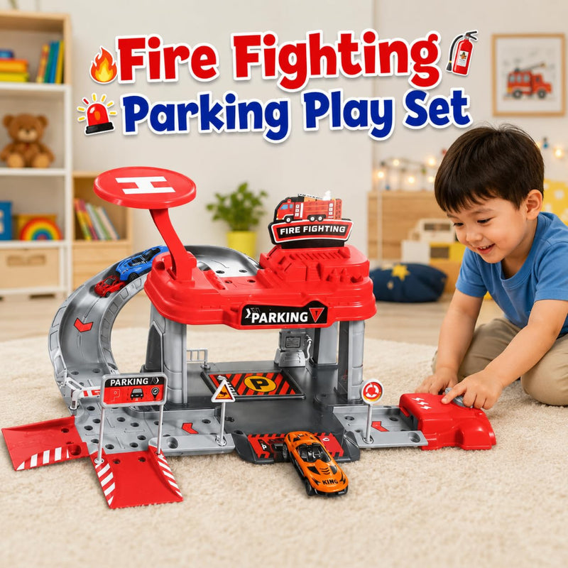 K.V Toys DIY Engineering Garage Playset With Die-Cast Car-Multicolor