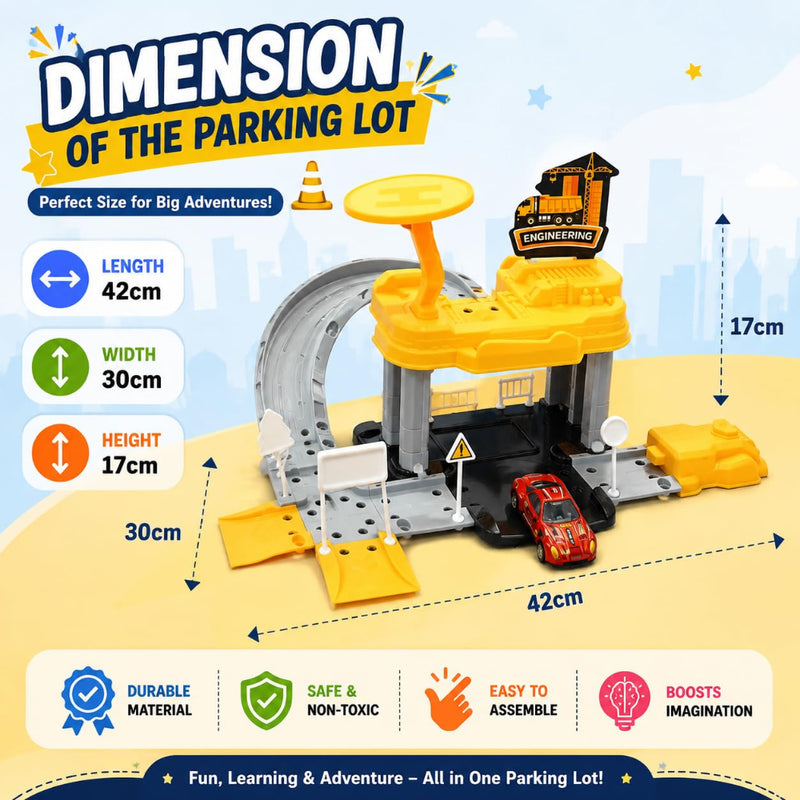 K.V Toys DIY Engineering Garage Playset With Die-Cast Car