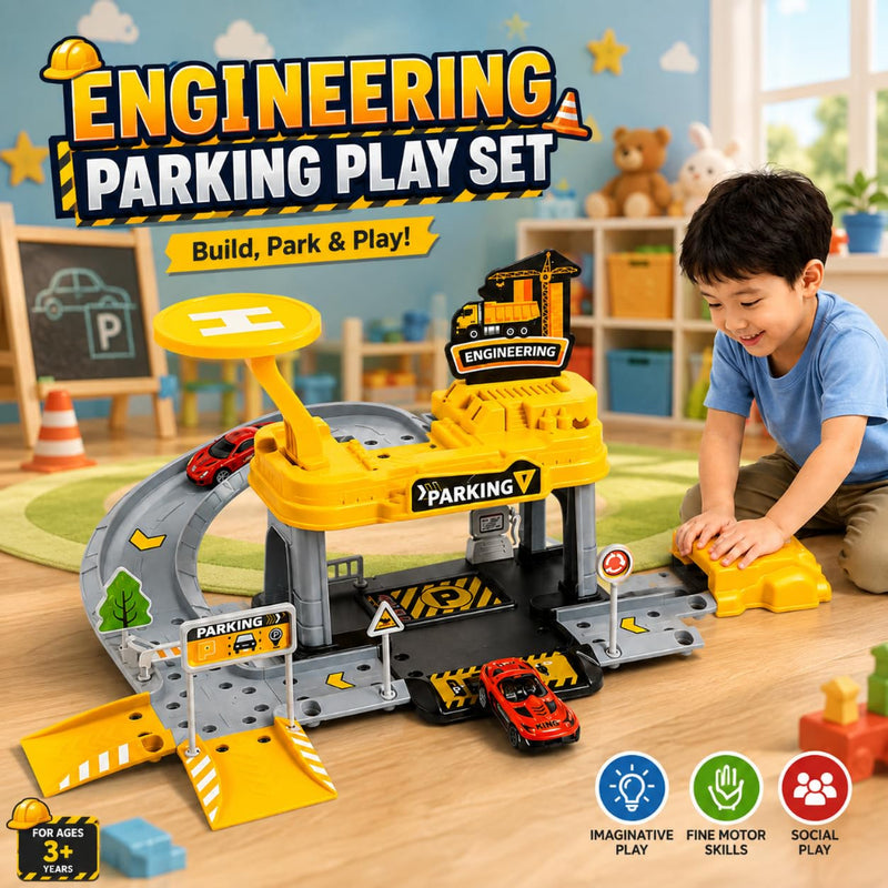 K.V Toys DIY Engineering Garage Playset With Die-Cast Car