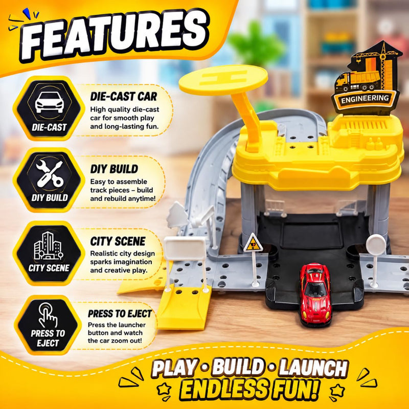 K.V Toys DIY Engineering Garage Playset With Die-Cast Car