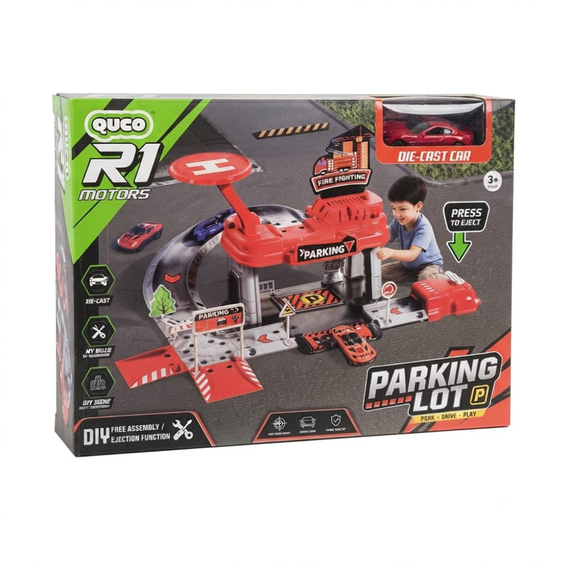 K.V Toys DIY QUCO R1 Motors Parking Lot With Die-Cast Car