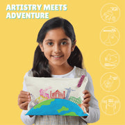 Kalakaram 7 Wonders Block Painting Canvas Pouch Activity Kit