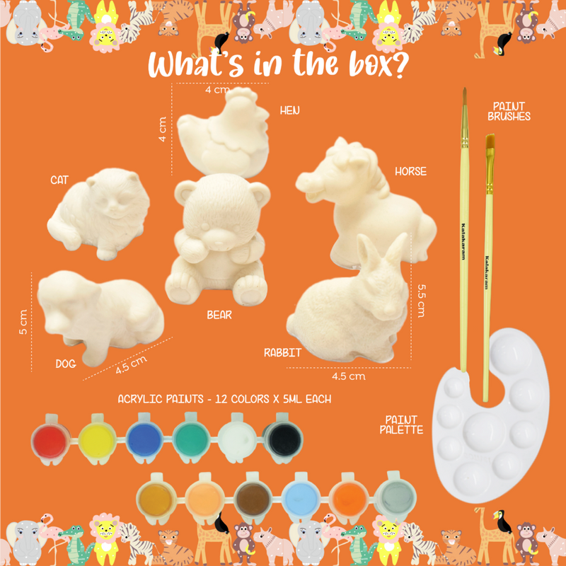 Kalakaram Animal Figurines Painting Kit