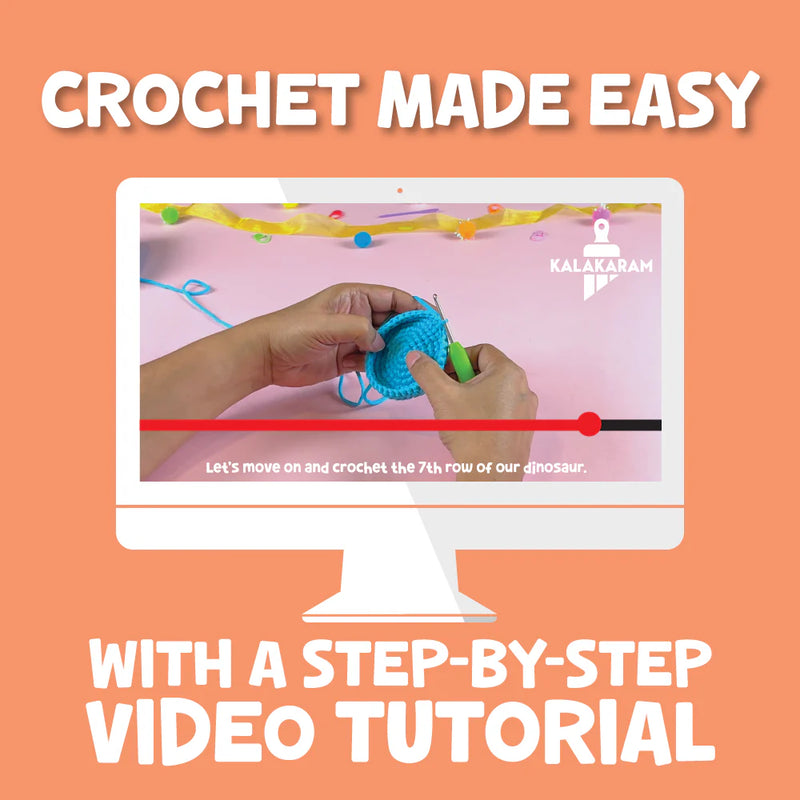 Kalakaram Crochet Kit for Beginners -Make Crochet Dino Toy