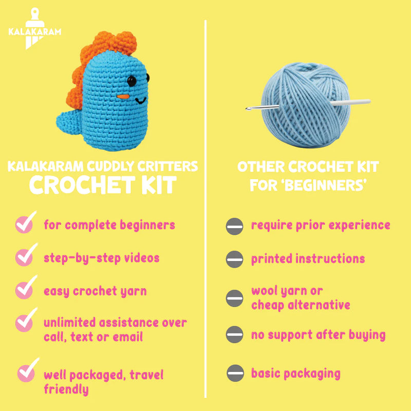 Kalakaram Crochet Kit for Beginners -Make Crochet Dino Toy
