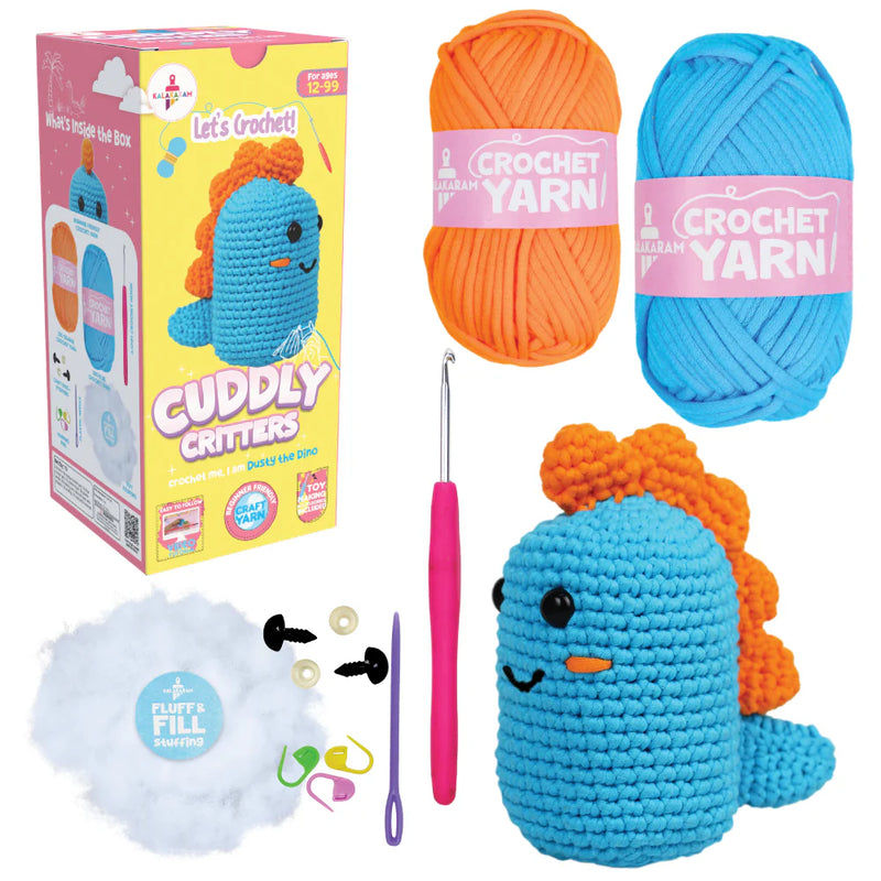 Kalakaram Crochet Kit for Beginners -Make Crochet Dino Toy